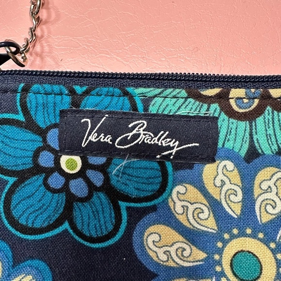 Vera Bradley ID Card Holder Zip Coin Purse Wallet Floral Blue & White-small - Picture 7 of 7